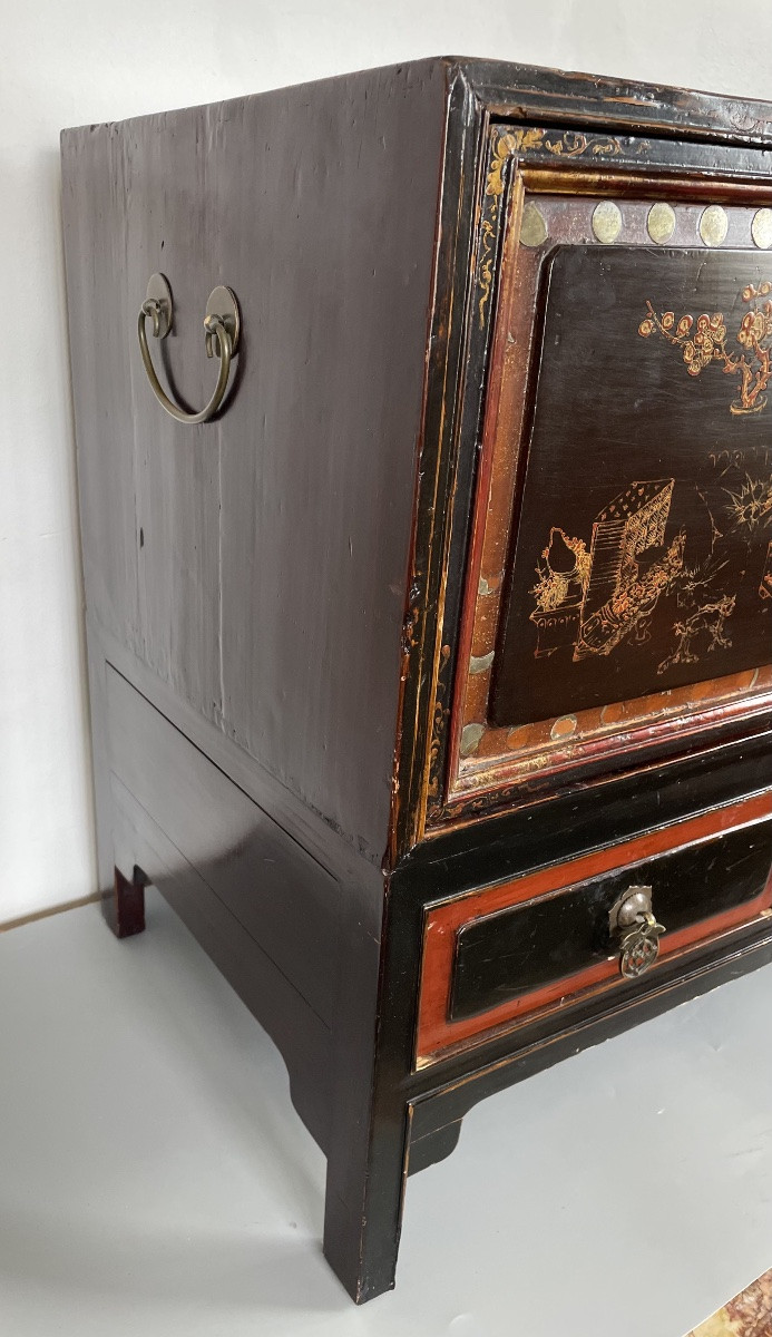 Chinese Lacquer Cabinet Circa 1920-photo-2