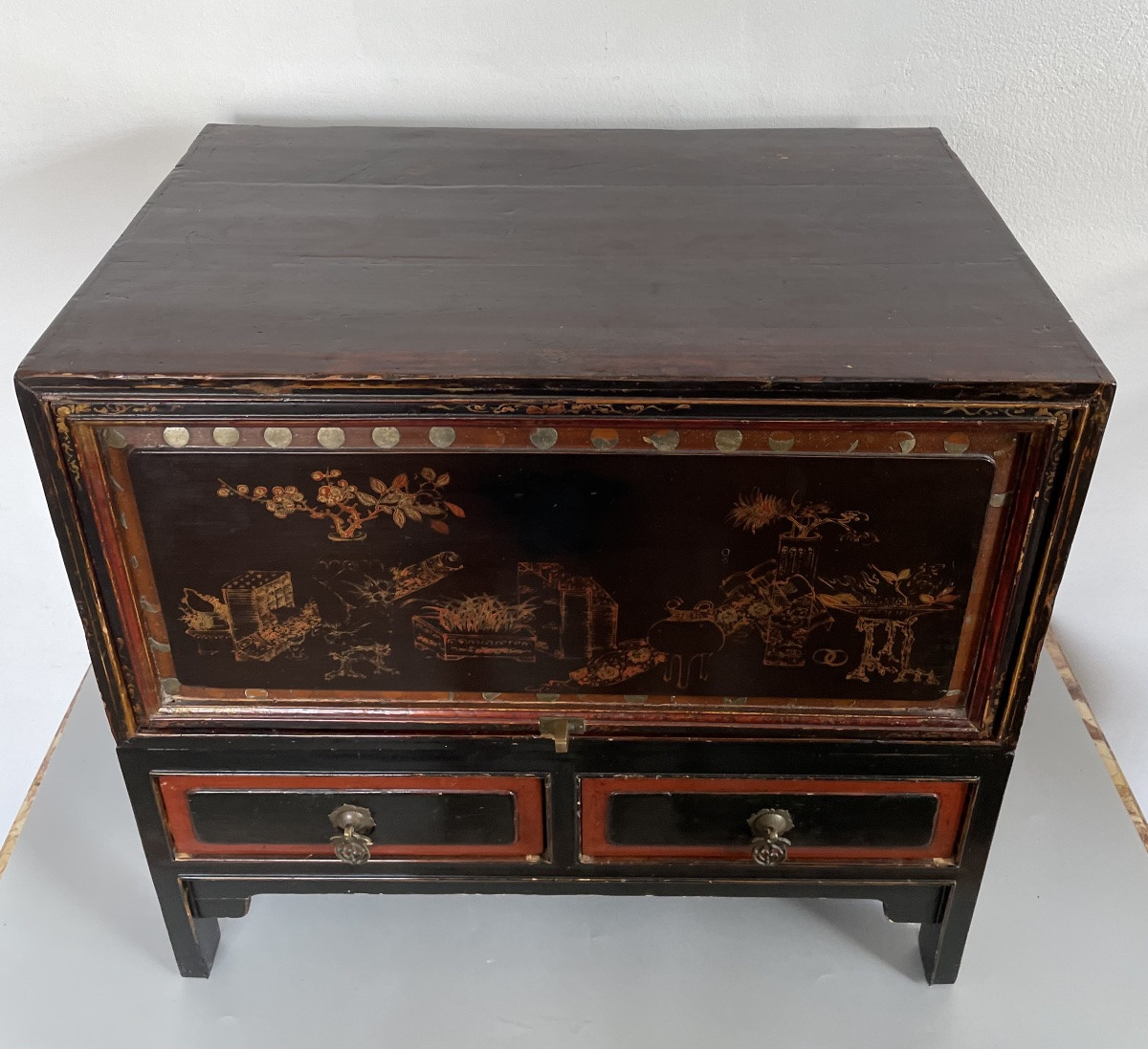 Chinese Lacquer Cabinet Circa 1920-photo-4