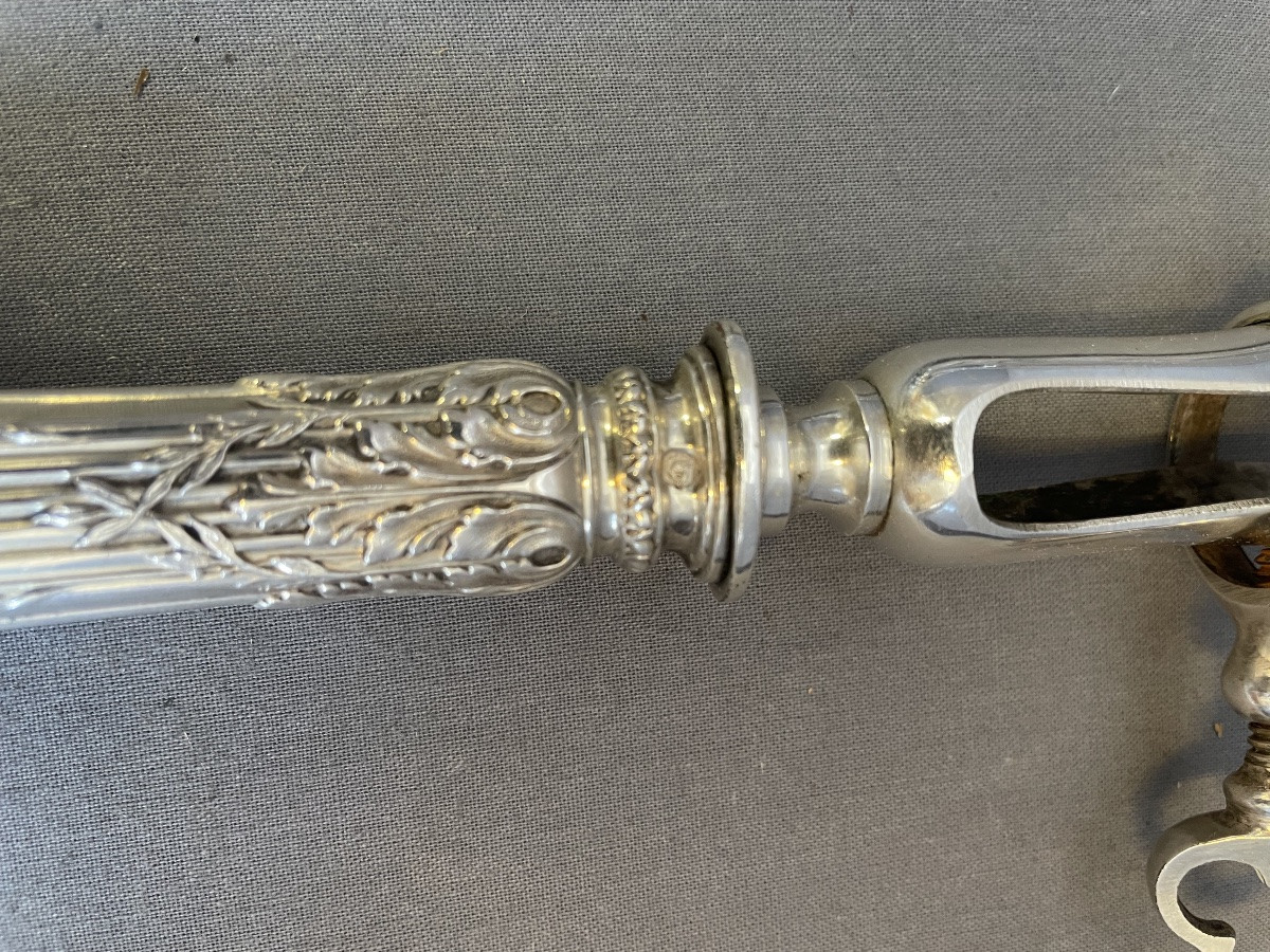 Silver Filled Dessert Set And Leg Of Lamb Tongs-photo-4