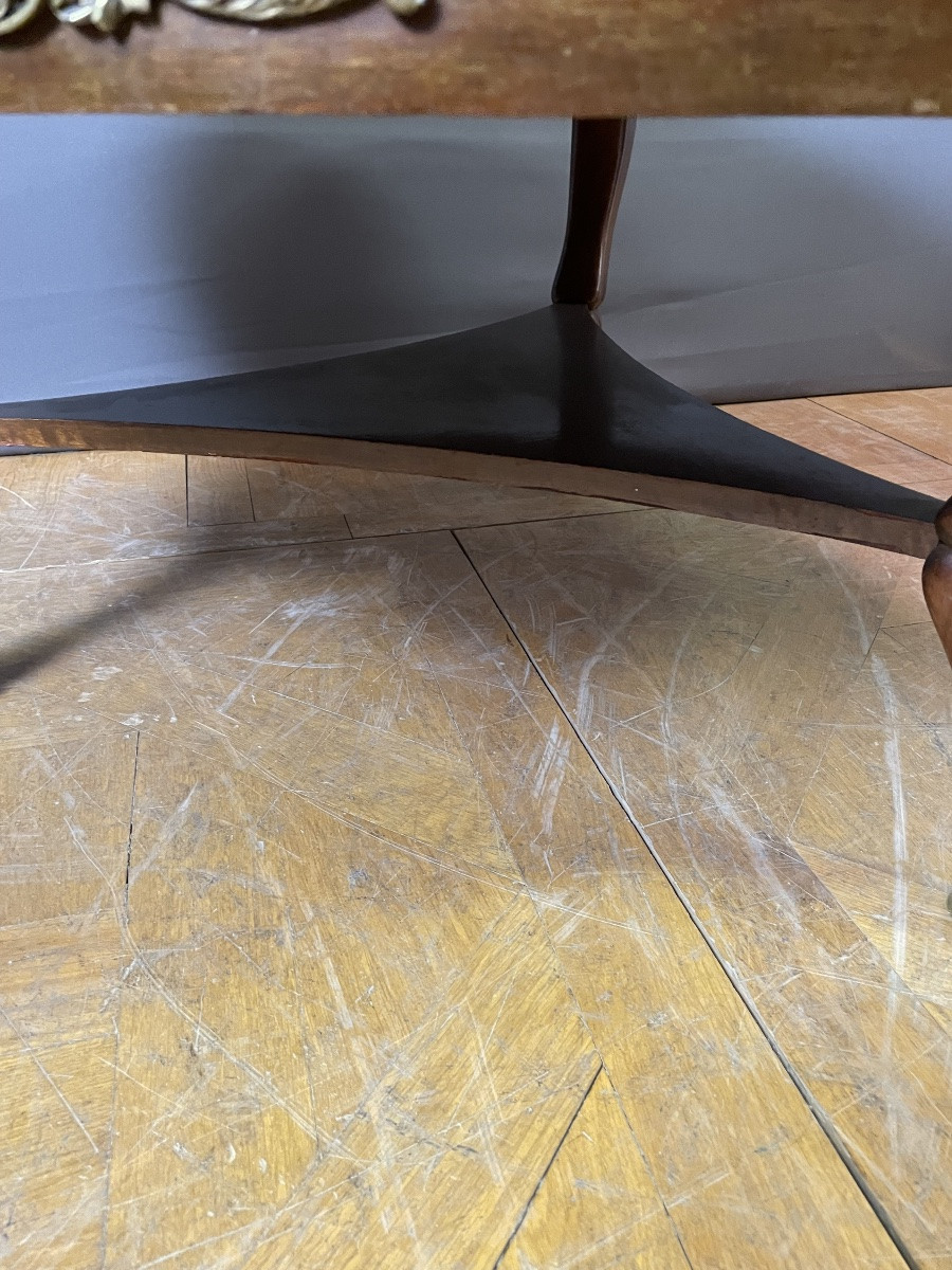 Empire Style Coffee Table In Mahogany And Marble -photo-1