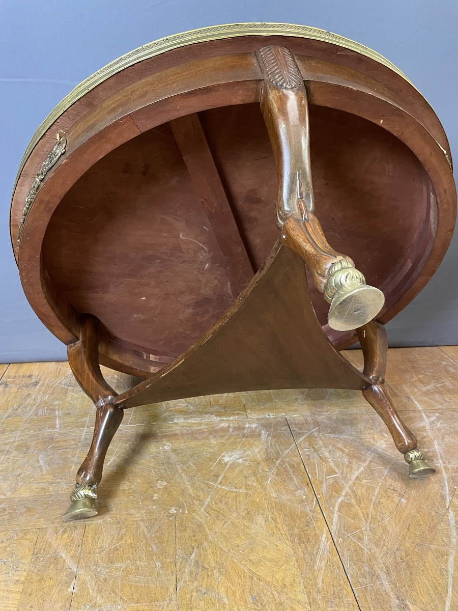 Empire Style Coffee Table In Mahogany And Marble -photo-3