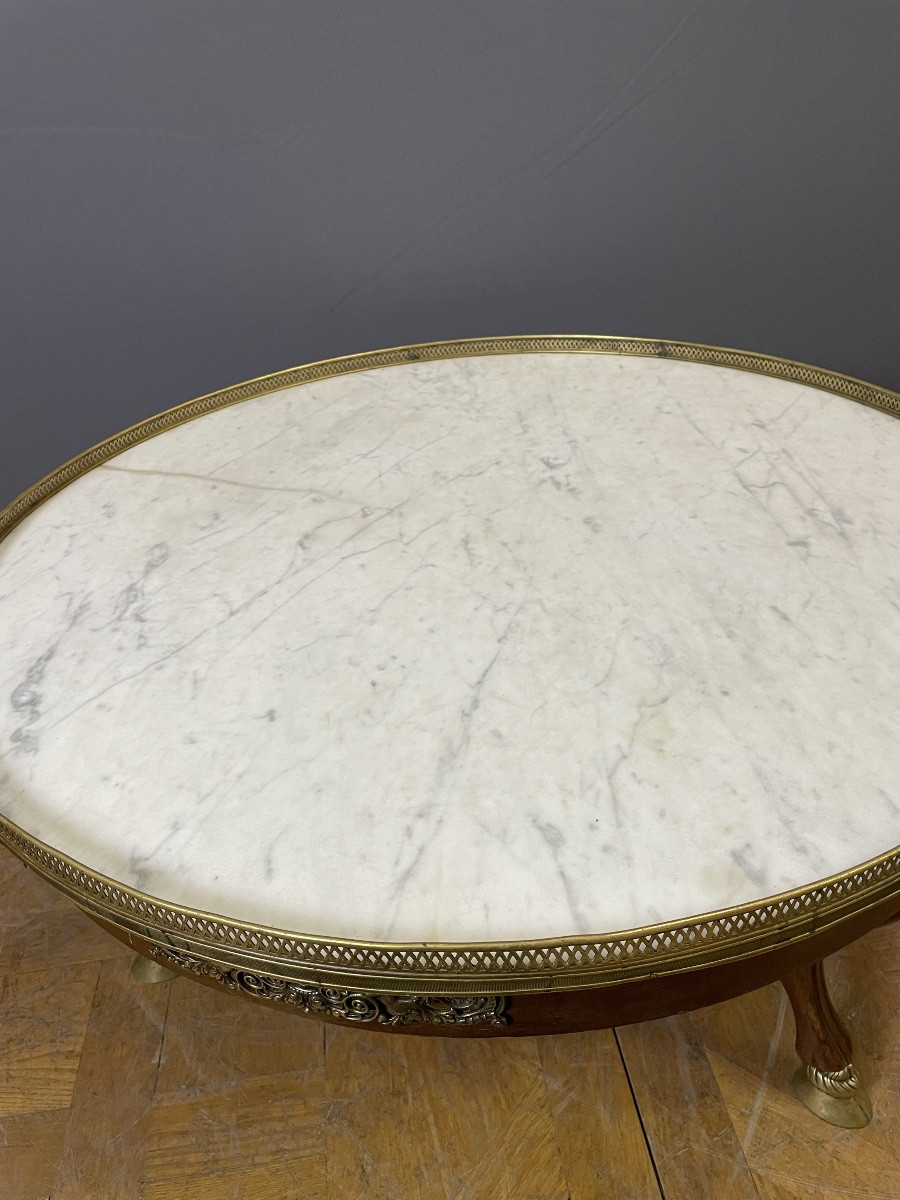 Empire Style Coffee Table In Mahogany And Marble -photo-4