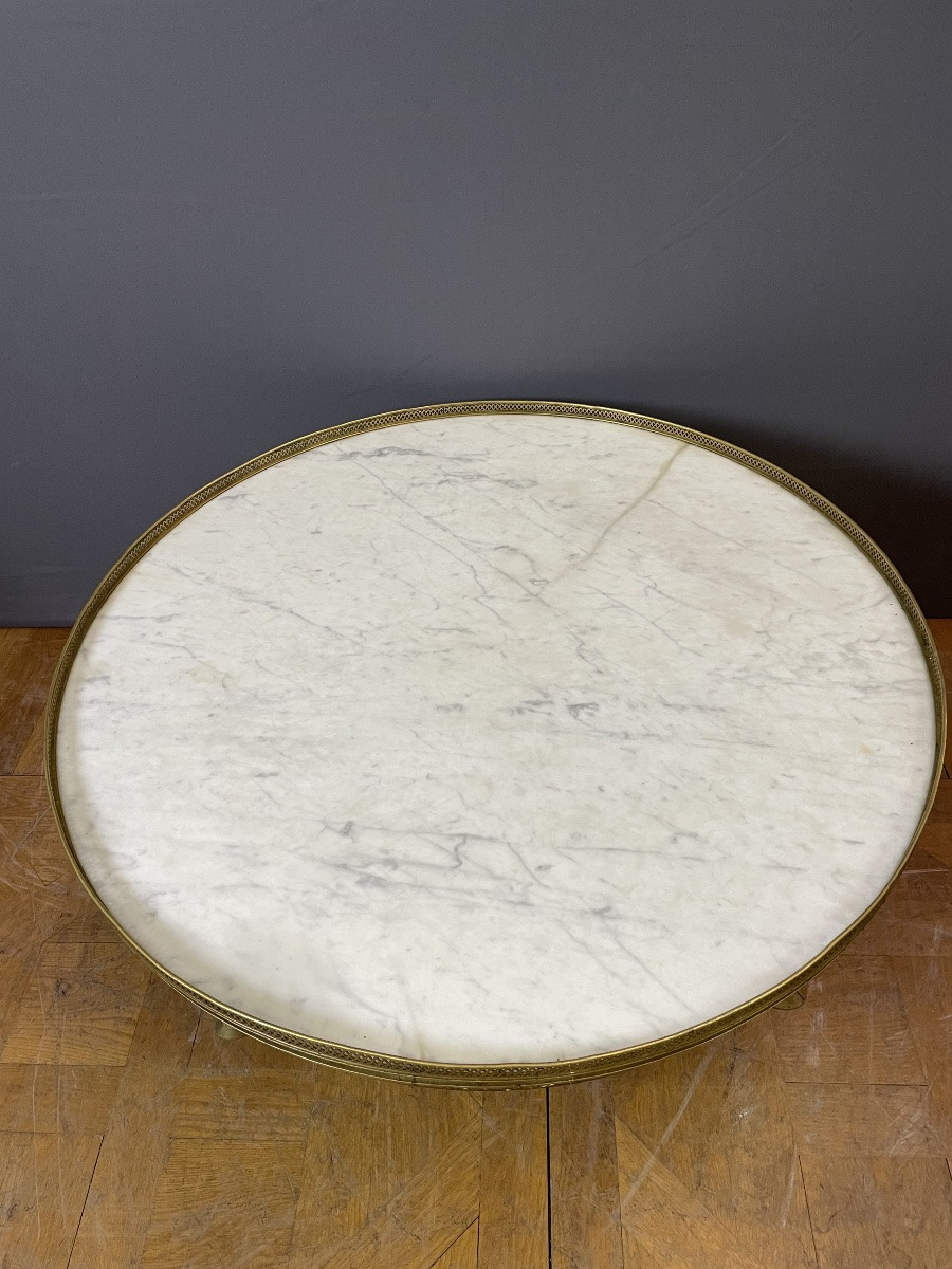 Empire Style Coffee Table In Mahogany And Marble -photo-5