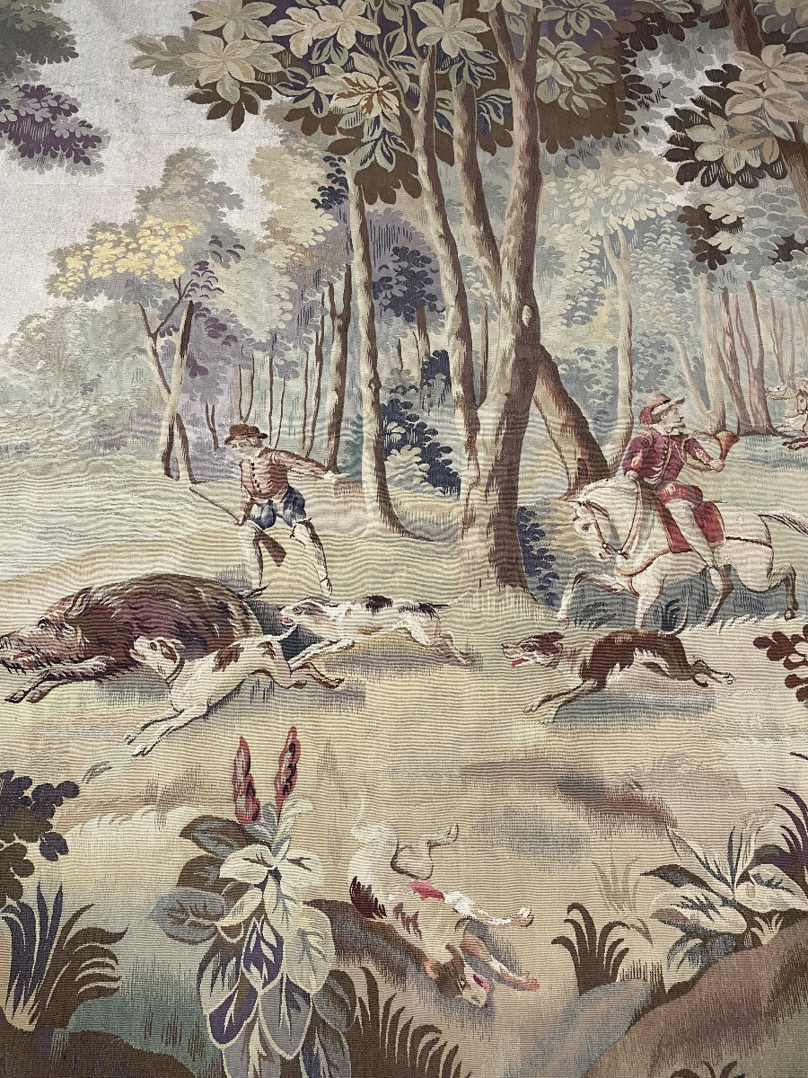 Tapisserie "Chasse à courre" vers 1920-photo-4