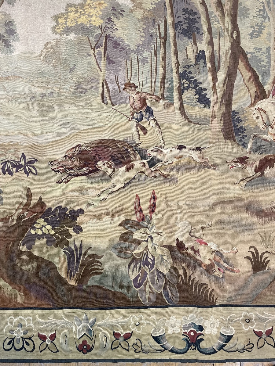 Tapisserie "Chasse à courre" vers 1920-photo-1