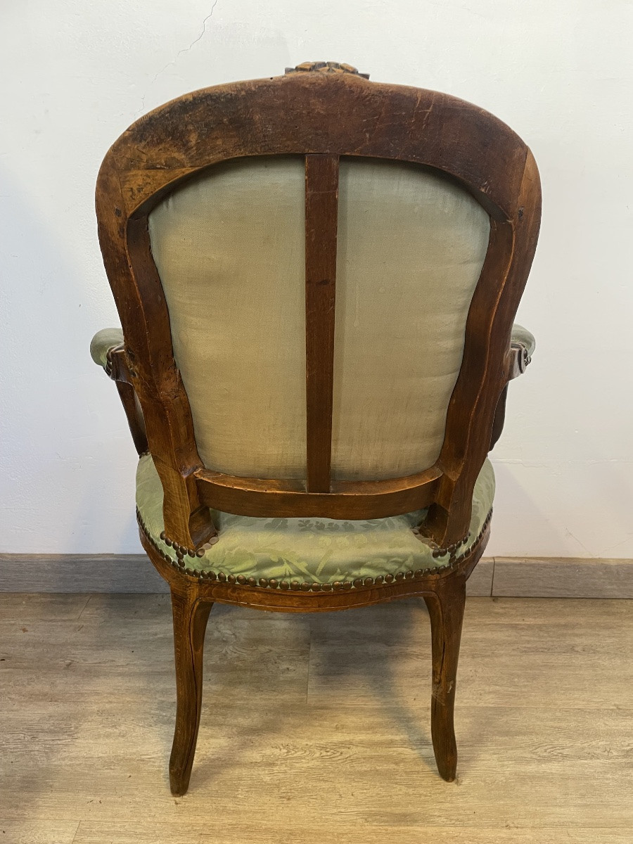 Pair Of Louis XV Period Cabriolet Armchairs Stamped L. Raisin-photo-3