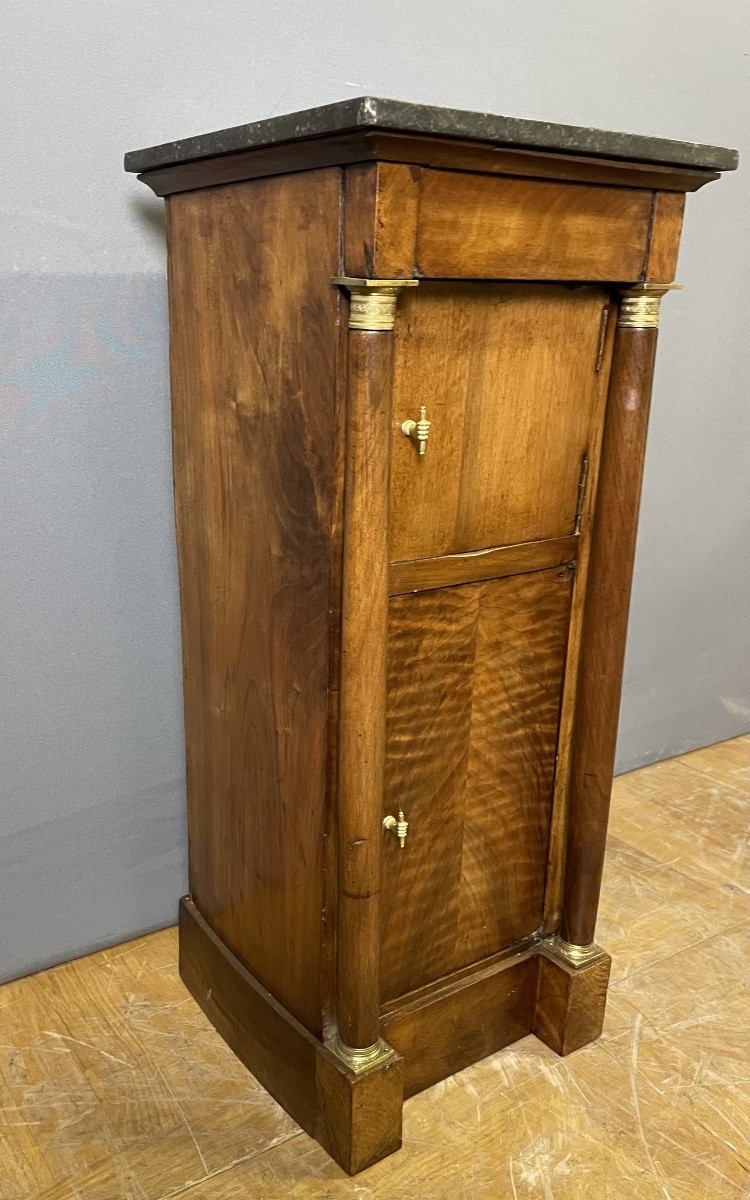 Empire Bedside Table With Detached Columns In Walnut-photo-2