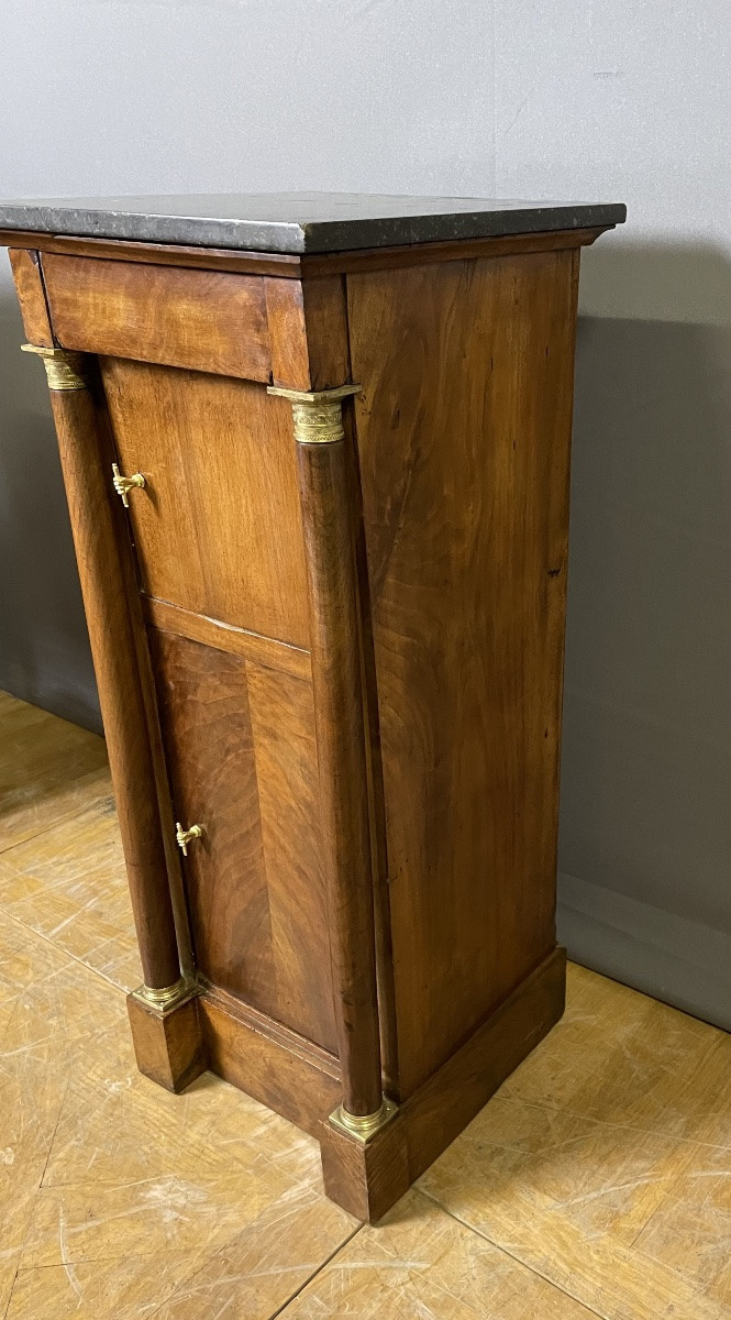 Empire Bedside Table With Detached Columns In Walnut-photo-3