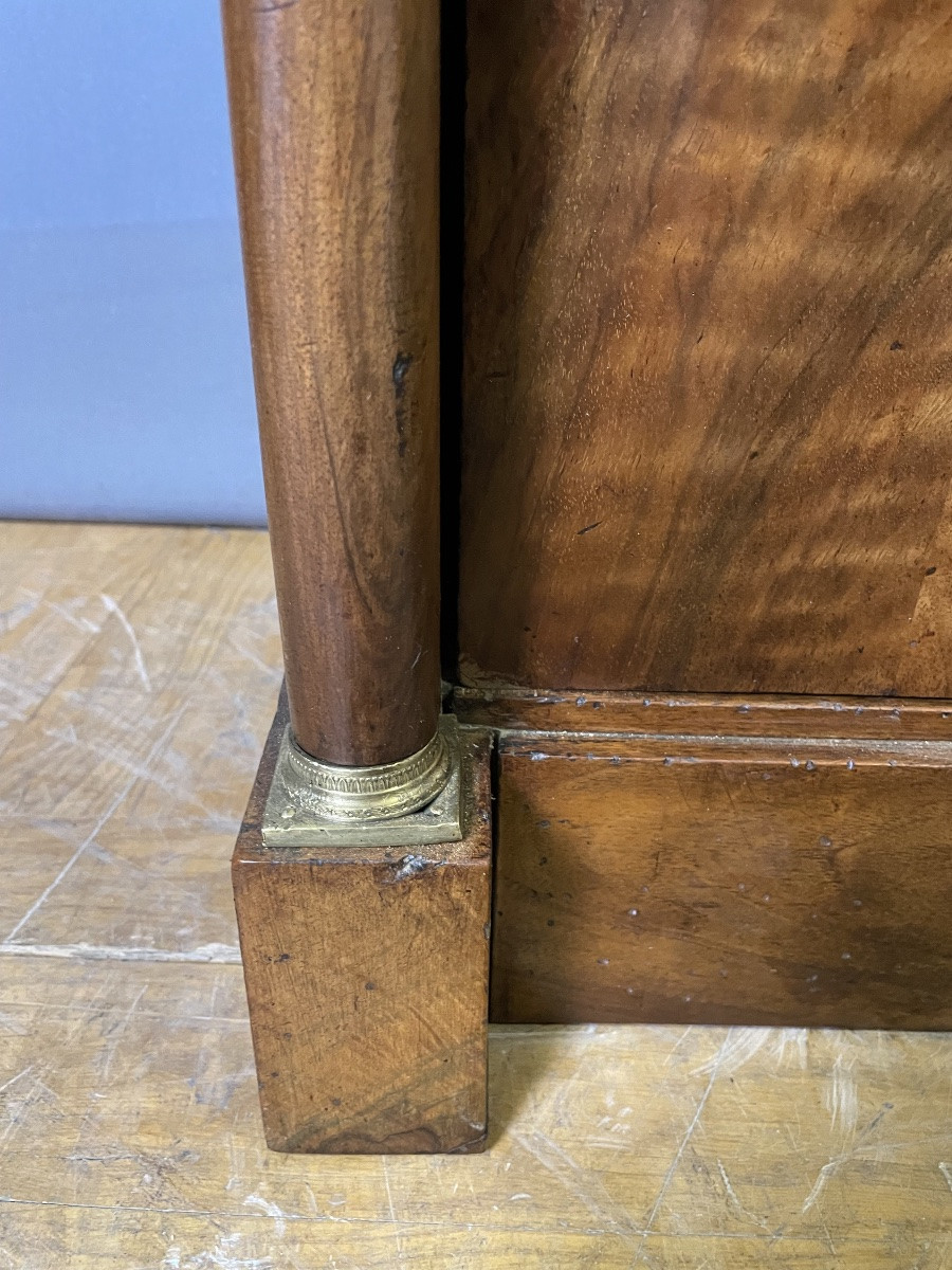 Empire Bedside Table With Detached Columns In Walnut-photo-4