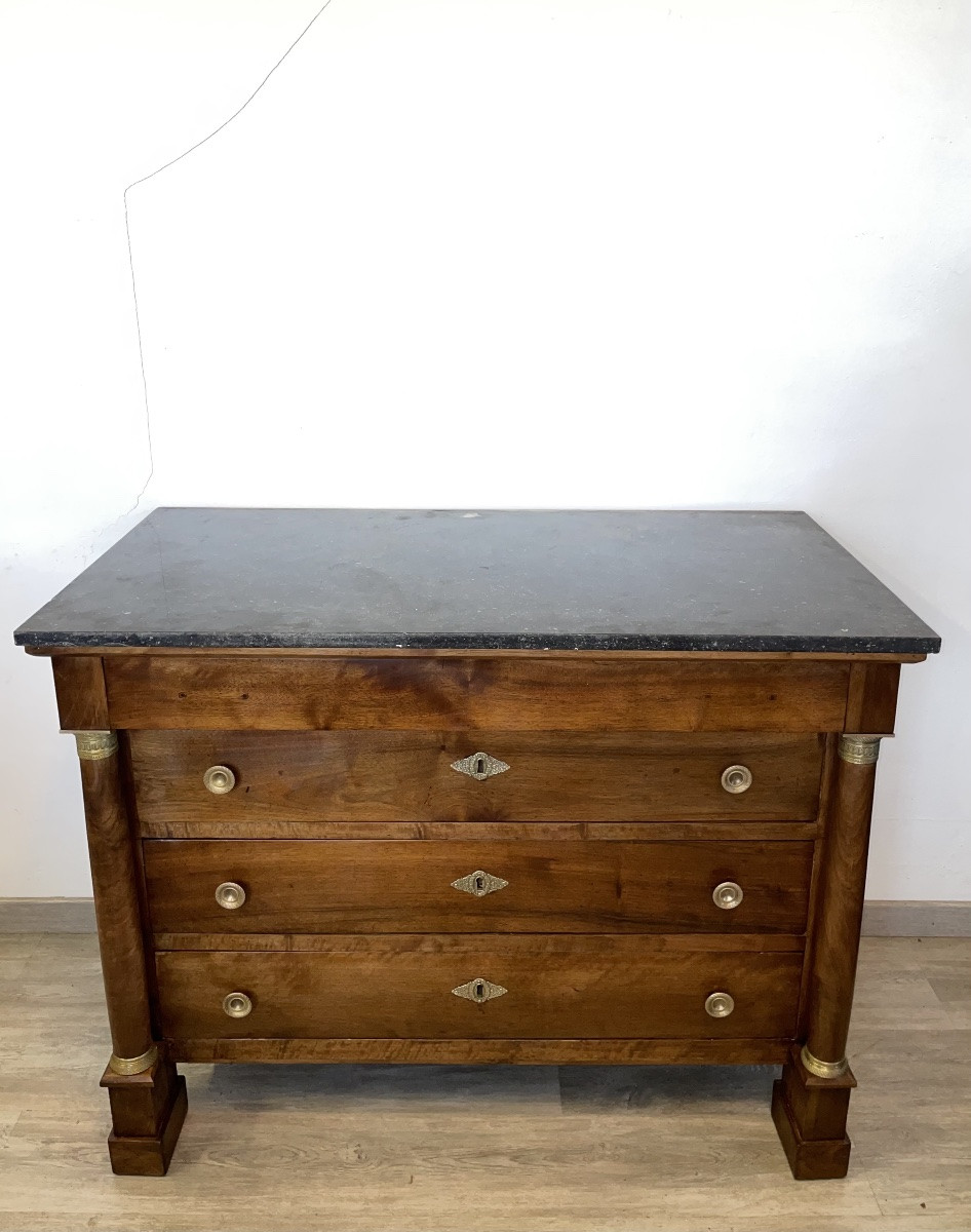 Commode D'époque Empire à Colonnes Détachées -photo-7