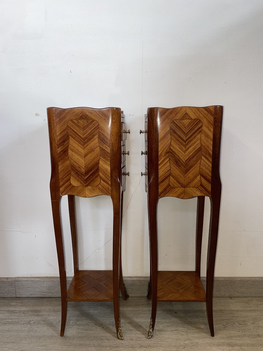 Pair Of Louis XV Style Bedside Tables-photo-2