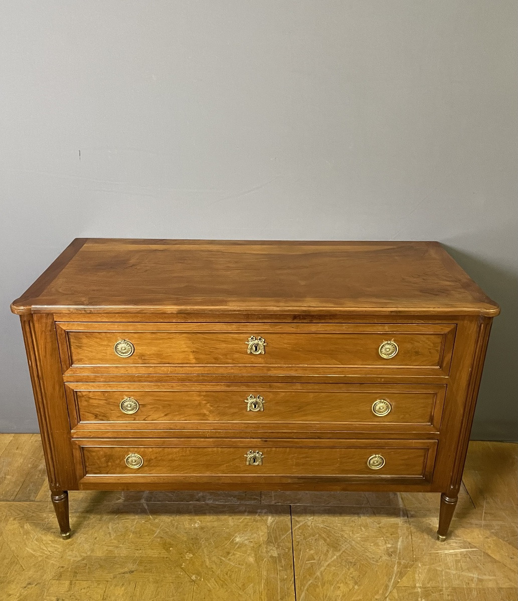 Louis XVI Style Chest Of Drawers In Walnut Circa 1880-photo-2