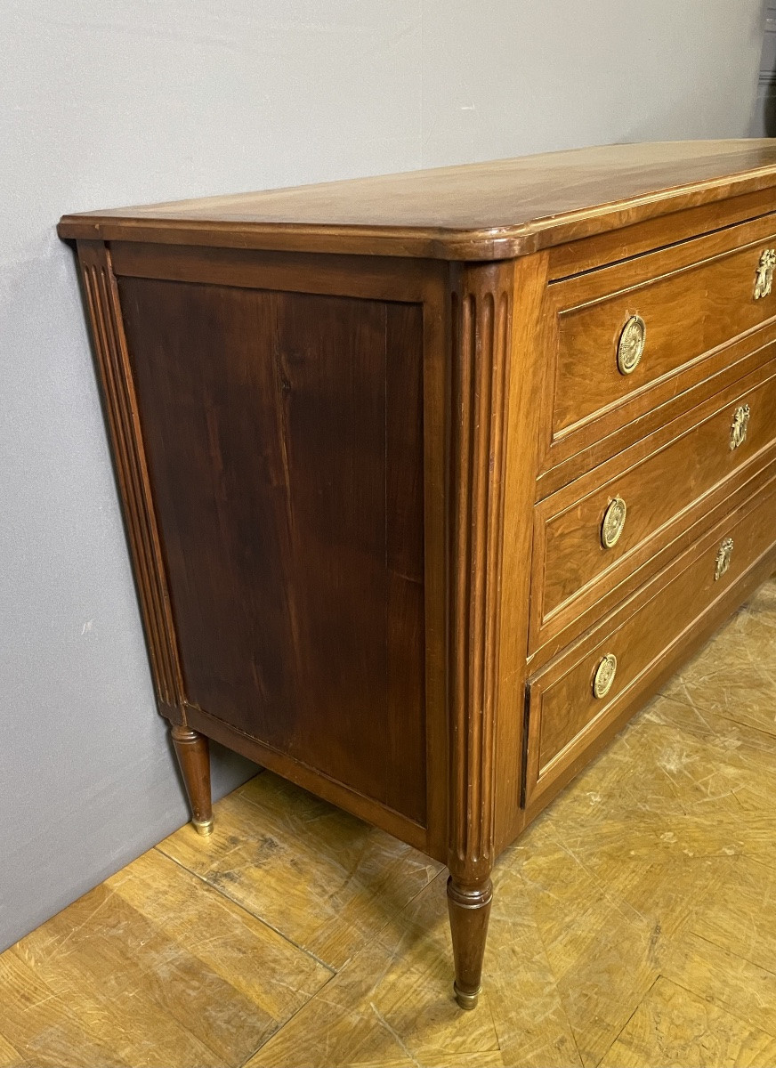 Louis XVI Style Chest Of Drawers In Walnut Circa 1880-photo-3