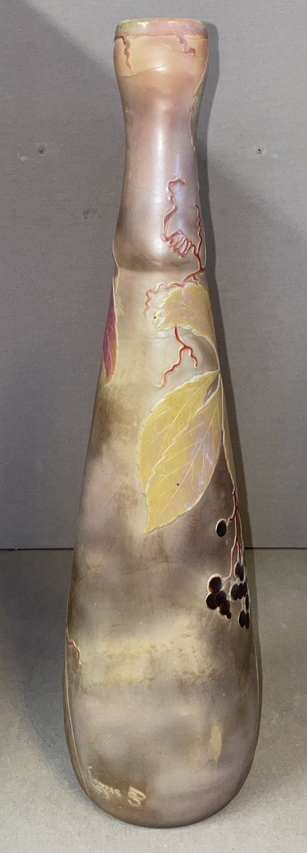 Vase soliflore multicouches signé Legras SD-photo-3