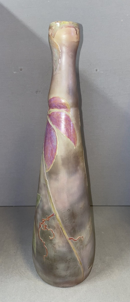 Vase soliflore multicouches signé Legras SD-photo-4