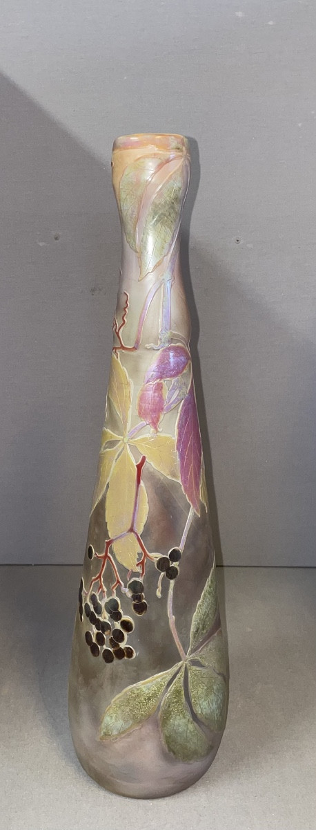 Vase soliflore multicouches signé Legras SD