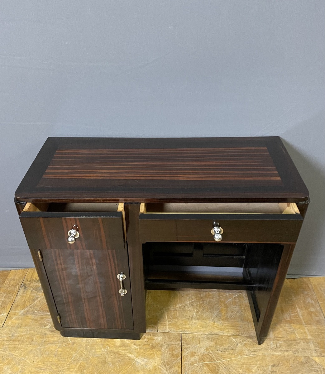 Art Deco Period Desk In Macassar Ebony -photo-4