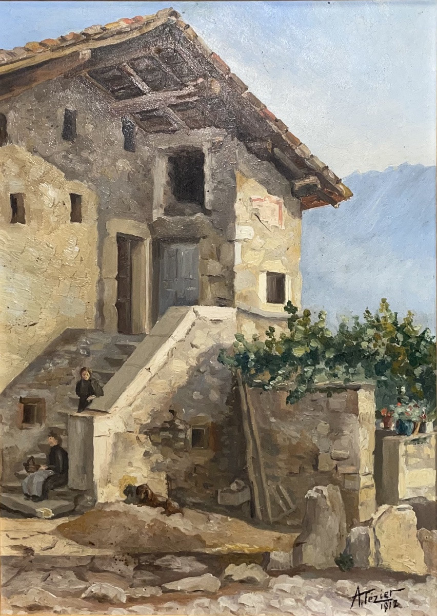 Vue d'une ruelle pittoresque Signé Tézier-photo-2