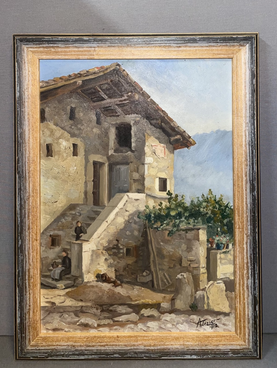 Vue d'une ruelle pittoresque Signé Tézier