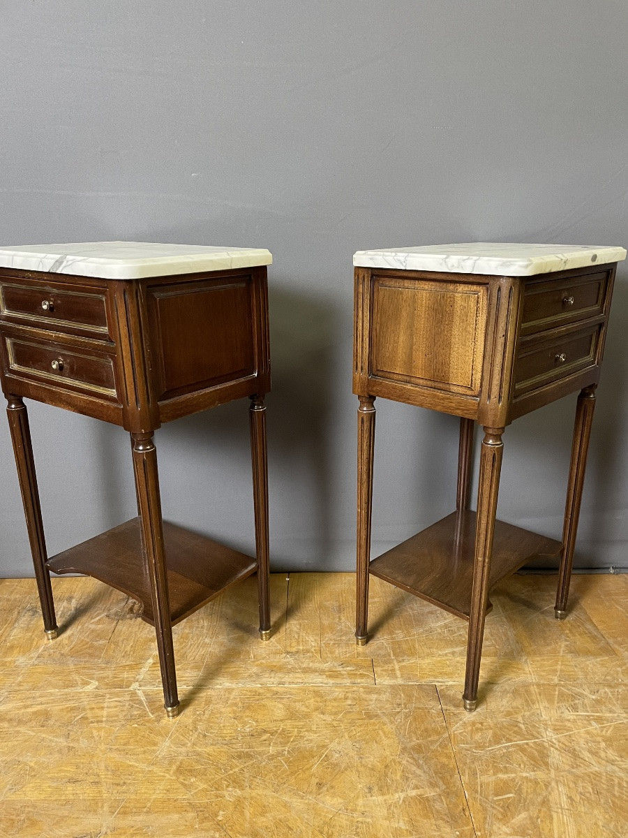 Paire de chevets de style Louis XVI -photo-2