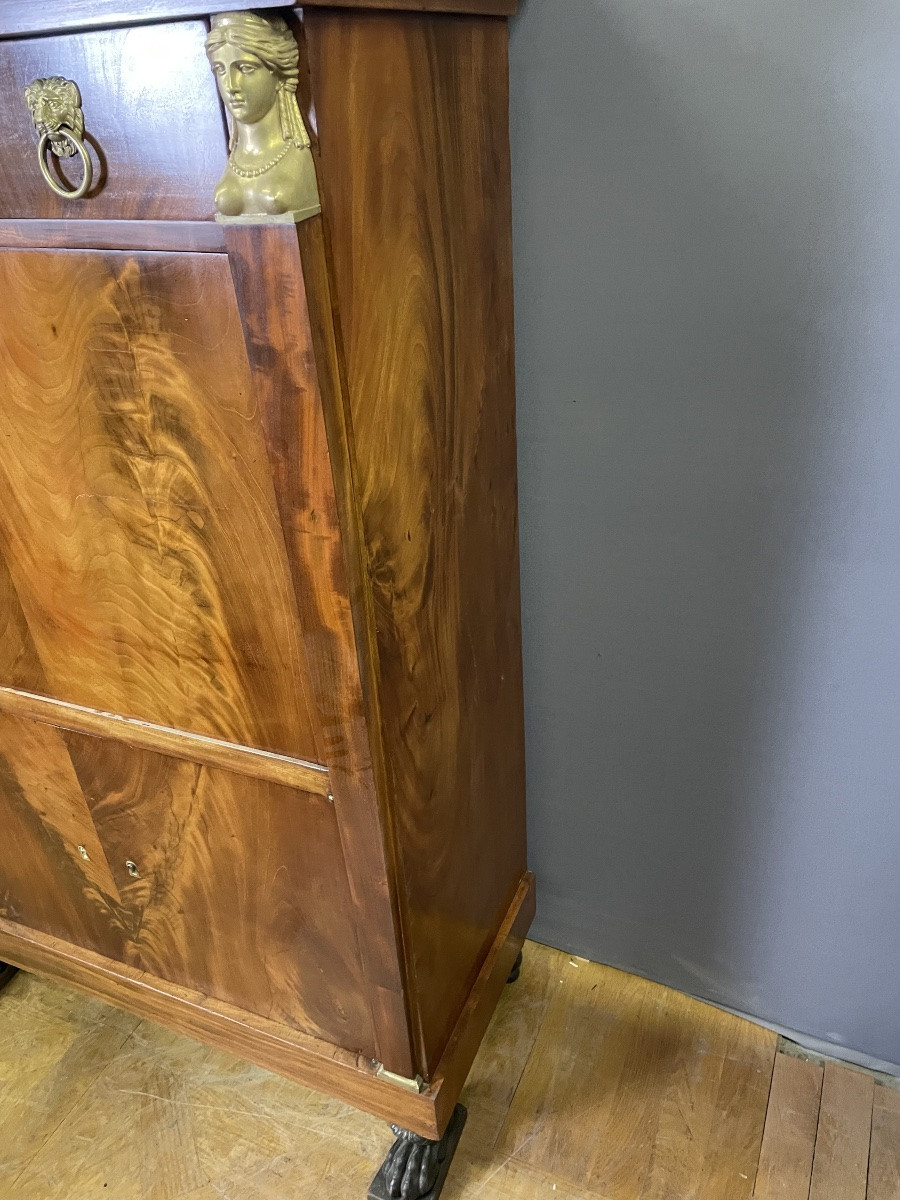 Empire Style Mahogany Secretary -photo-3