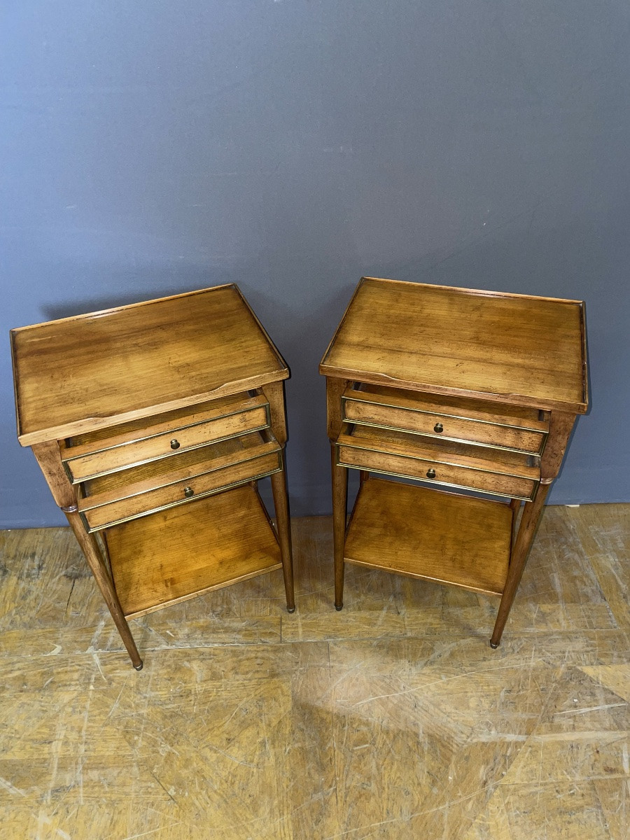 Paire de Chevet Directoire en Merisier -photo-2