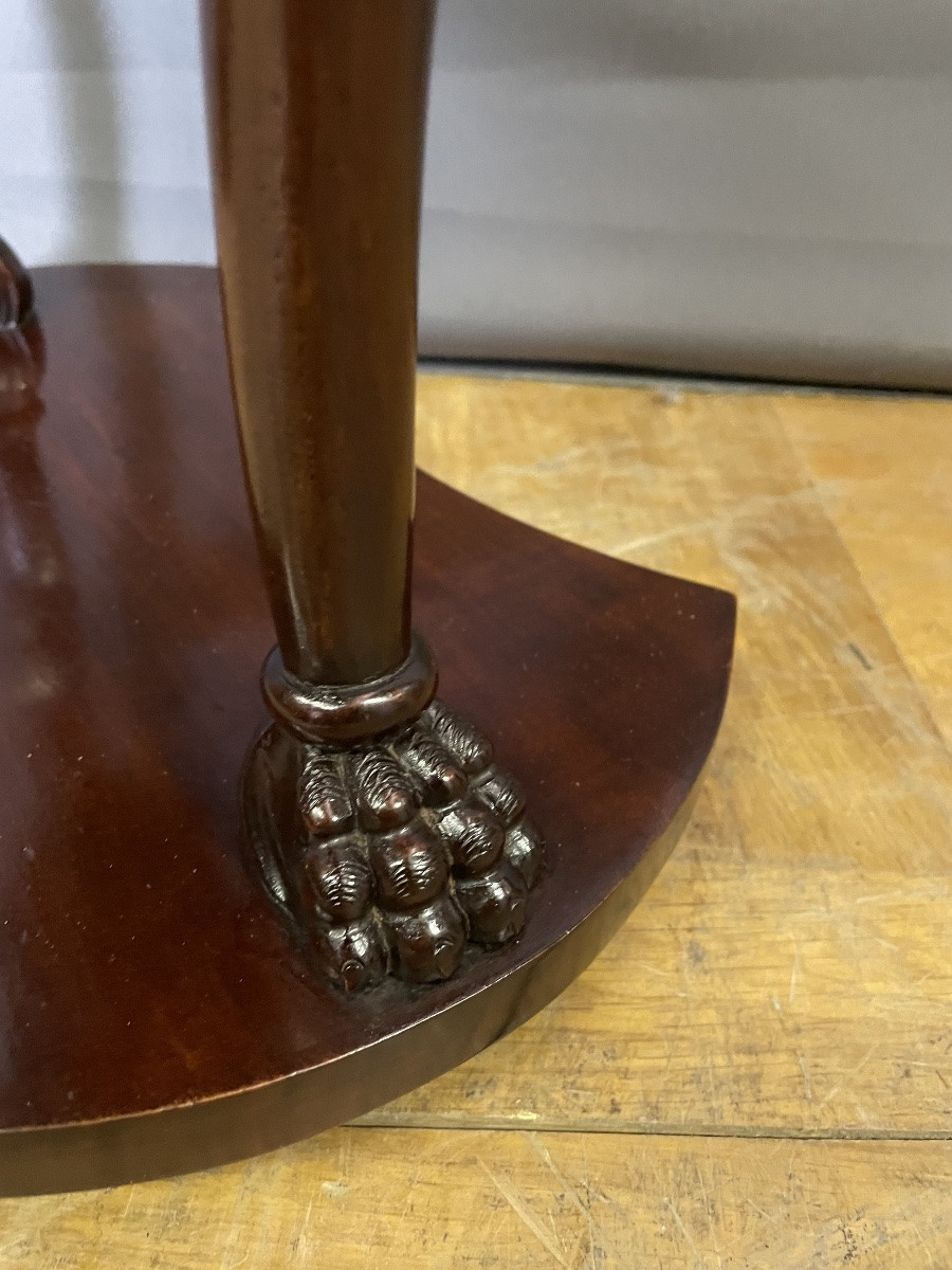 Pair Of Mahogany Gooseneck Bedside Tables-photo-2