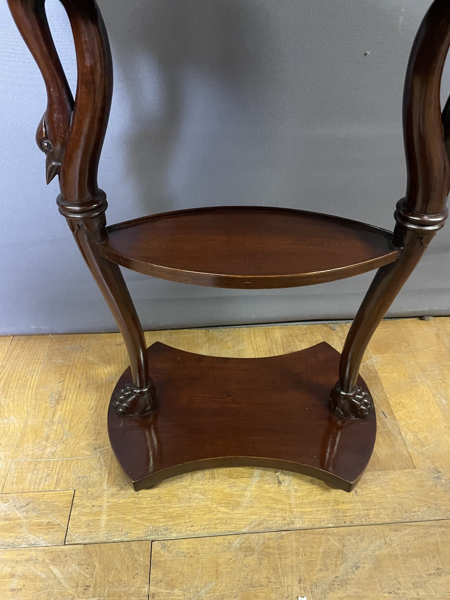 Pair Of Mahogany Gooseneck Bedside Tables-photo-4