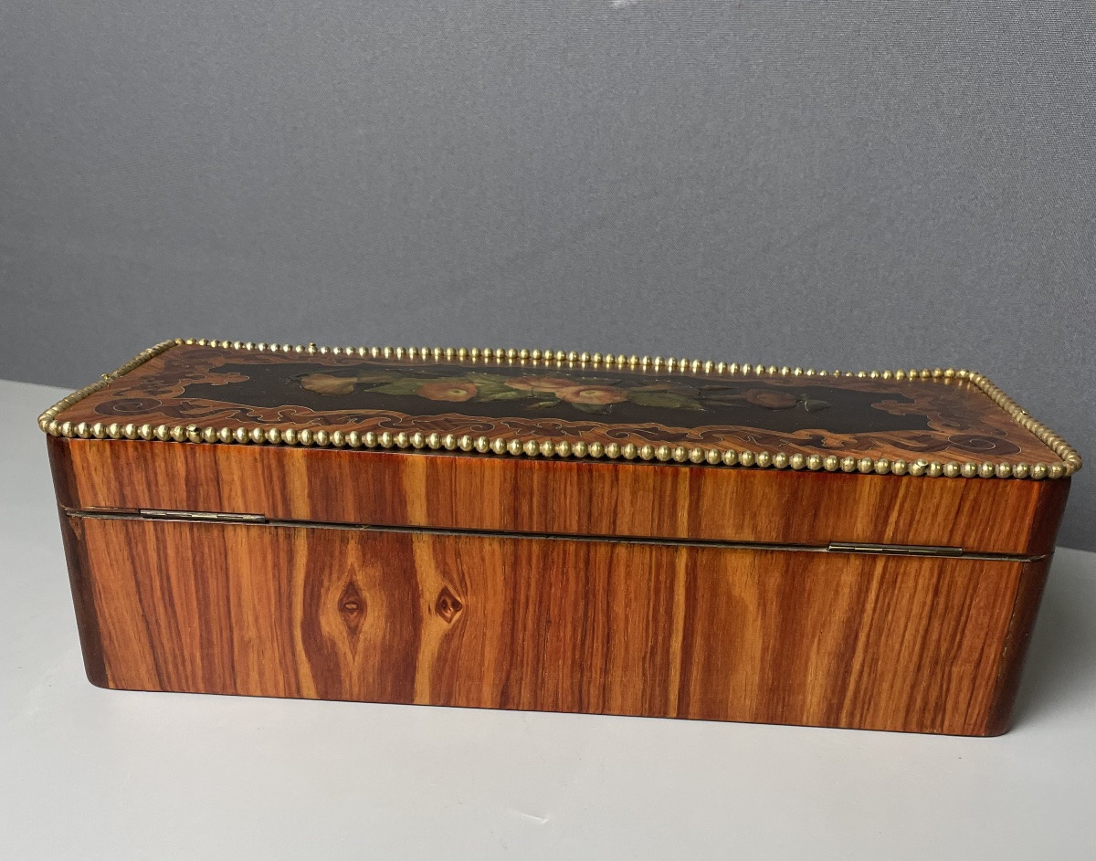 Napoleon III Glove Box With Floral Decoration -photo-4