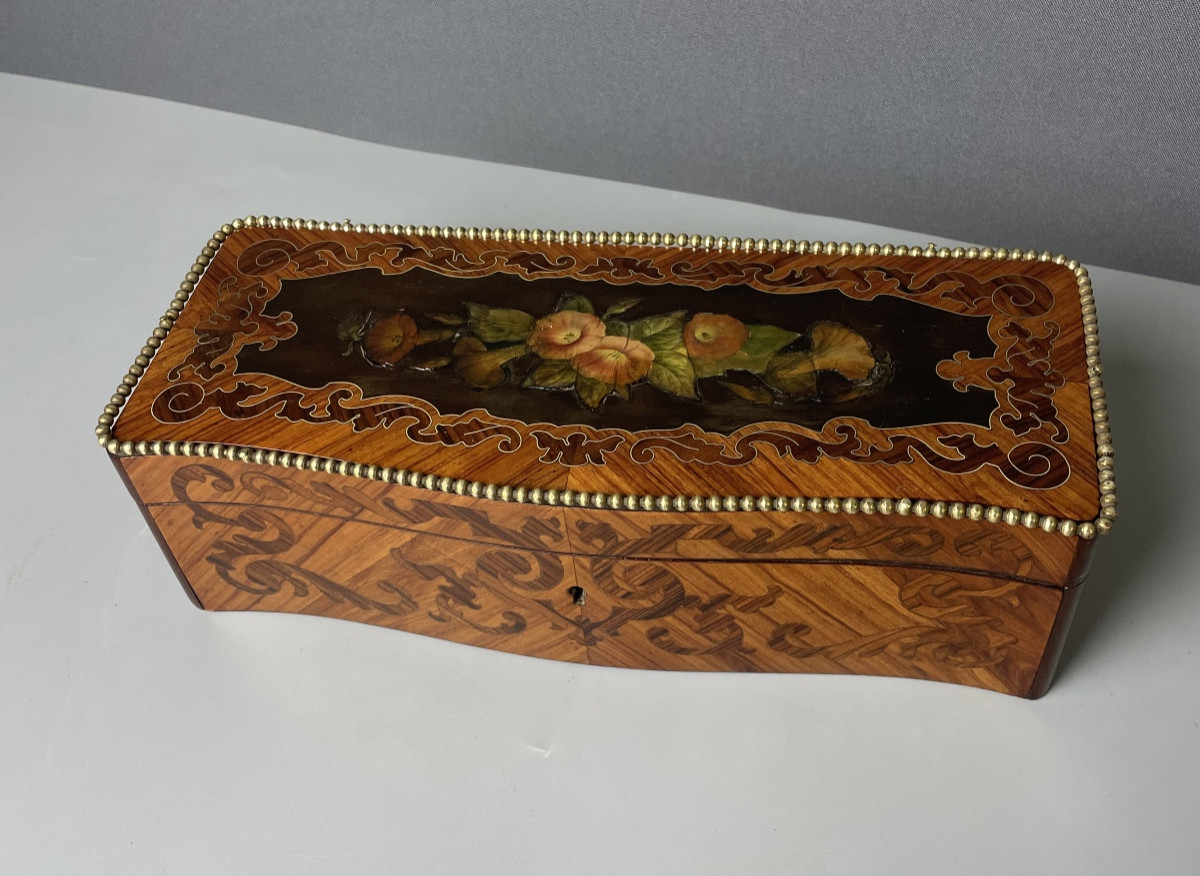 Napoleon III Glove Box With Floral Decoration 