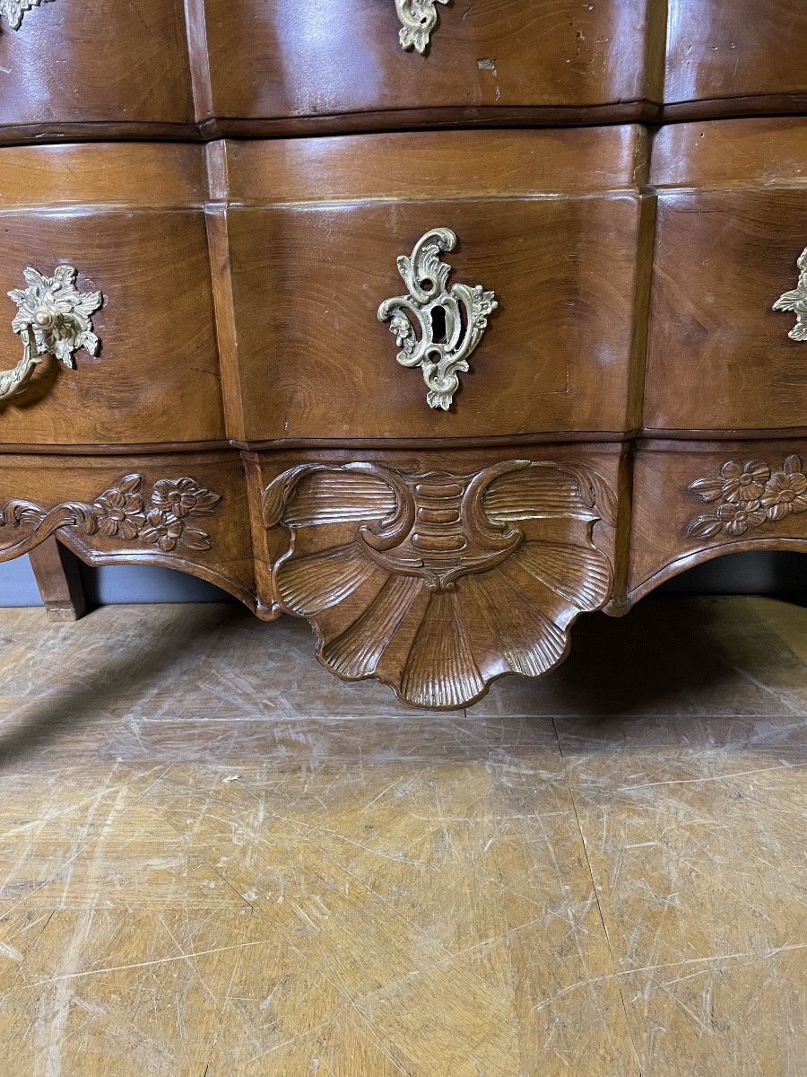 Louis XV Style Walnut Chest Of Drawers, 18th Century-photo-1
