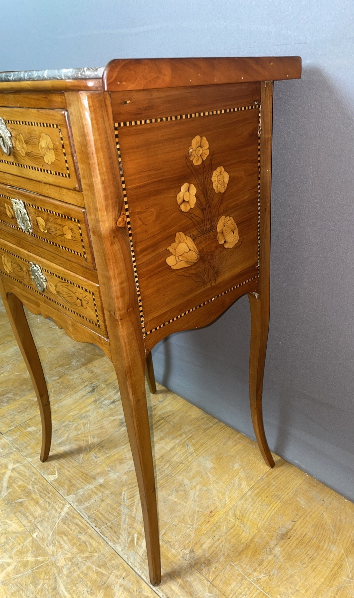 Table d'appoint ou chevet d'époque Louis XV en merisier -photo-3