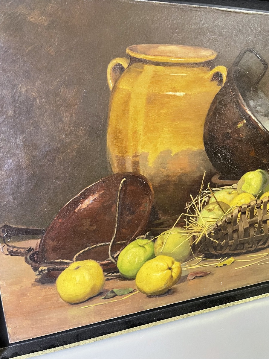 Nature morte aux cuivres et coings par Claude Francois BLANC -photo-2