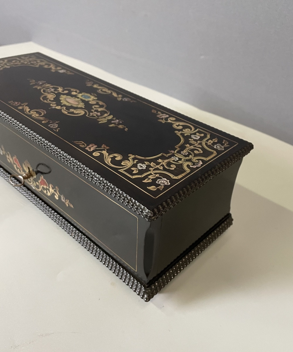 Napoleon III Glove Box In Blackened Wood-photo-3