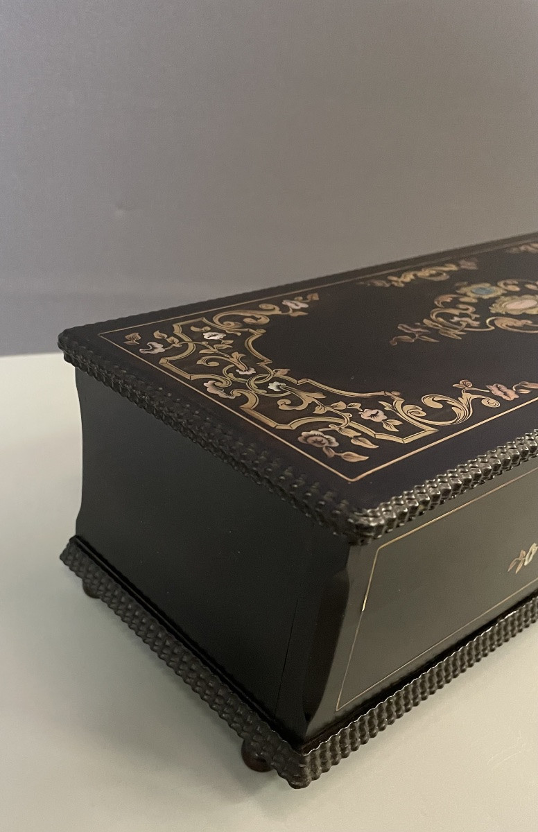 Napoleon III Glove Box In Blackened Wood-photo-1