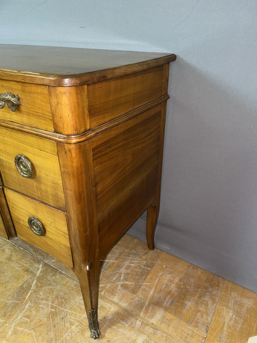 Transitional Chest Of Drawers In Cherry Wood Stamped Mailfert-photo-4