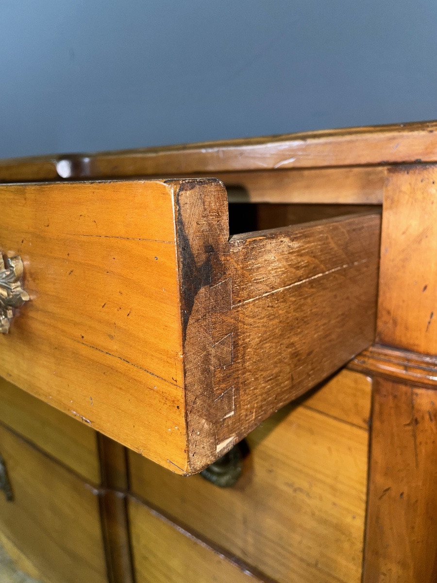 Transitional Chest Of Drawers In Cherry Wood Stamped Mailfert-photo-2