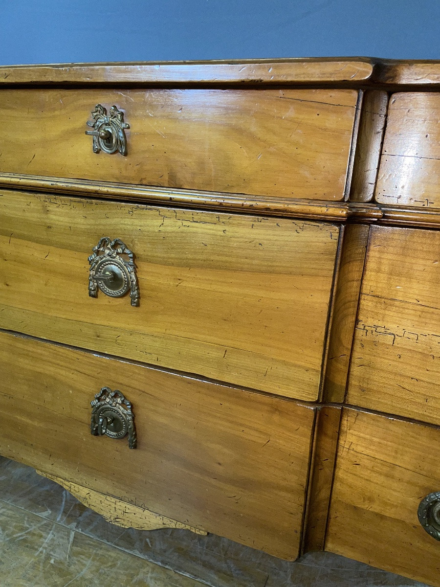 Transitional Chest Of Drawers In Cherry Wood Stamped Mailfert-photo-3