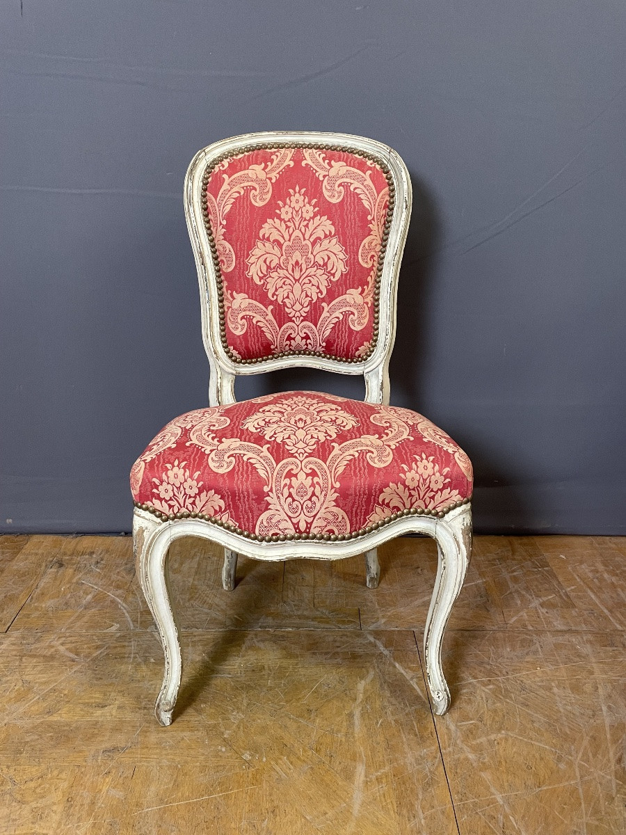 Chaises Louis XV en bois polychrome-photo-2