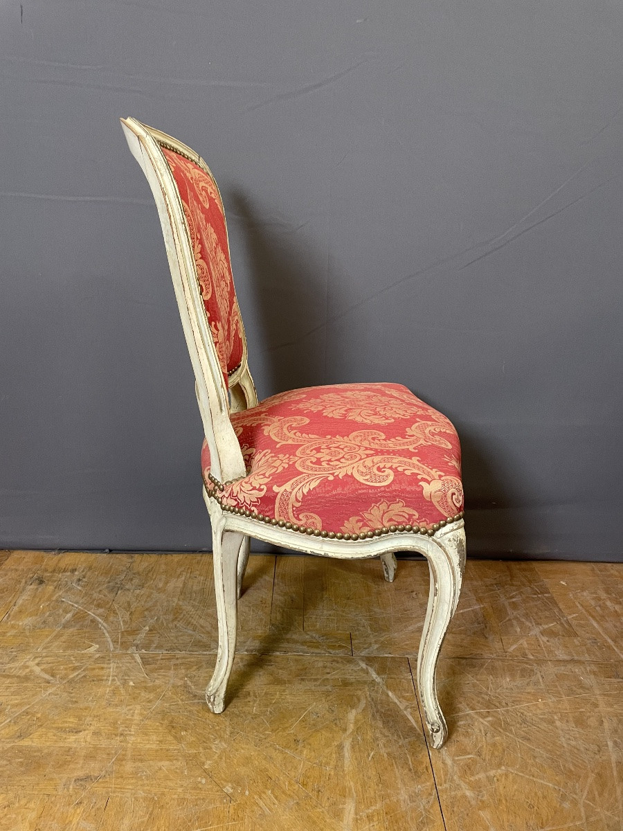 Chaises Louis XV en bois polychrome-photo-3