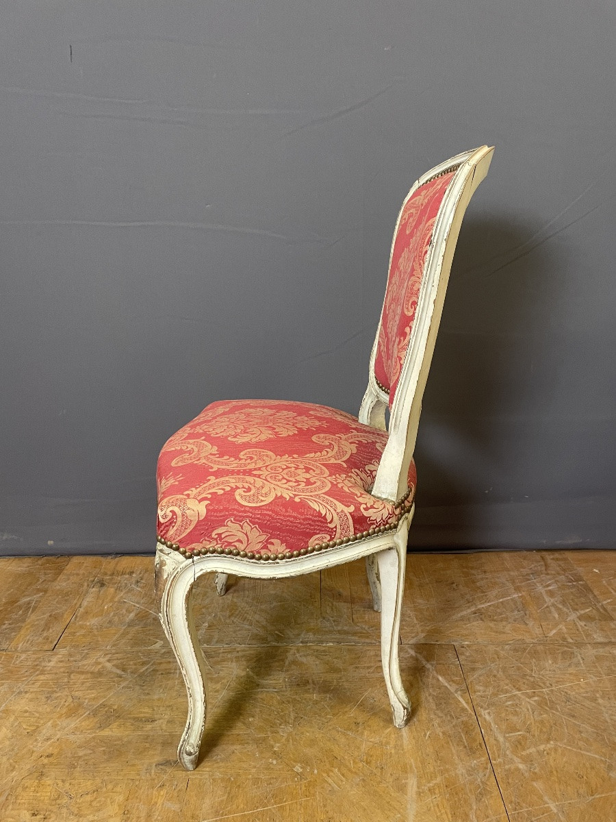 Chaises Louis XV en bois polychrome-photo-1