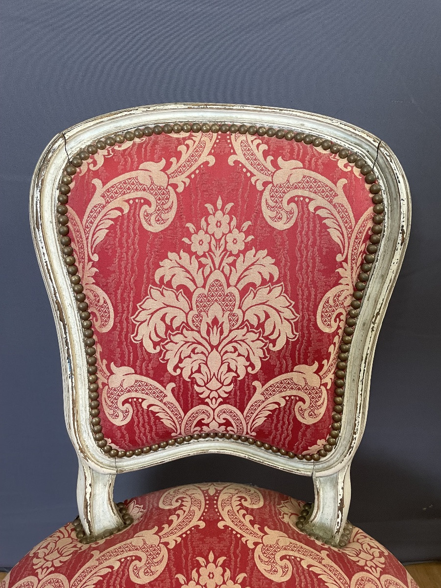 Chaises Louis XV en bois polychrome-photo-2