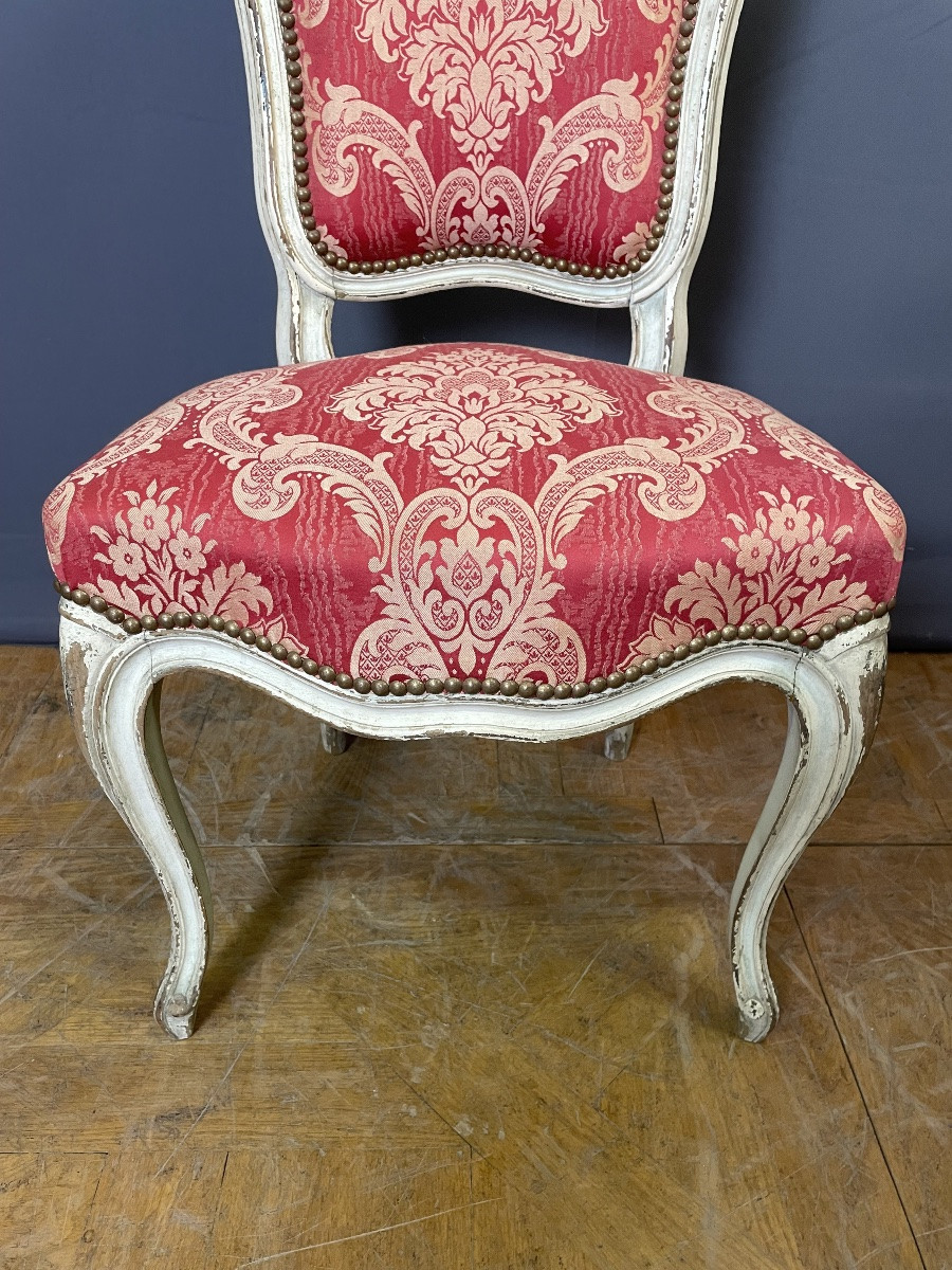 Chaises Louis XV en bois polychrome-photo-3