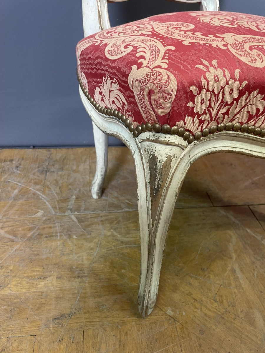 Chaises Louis XV en bois polychrome-photo-4