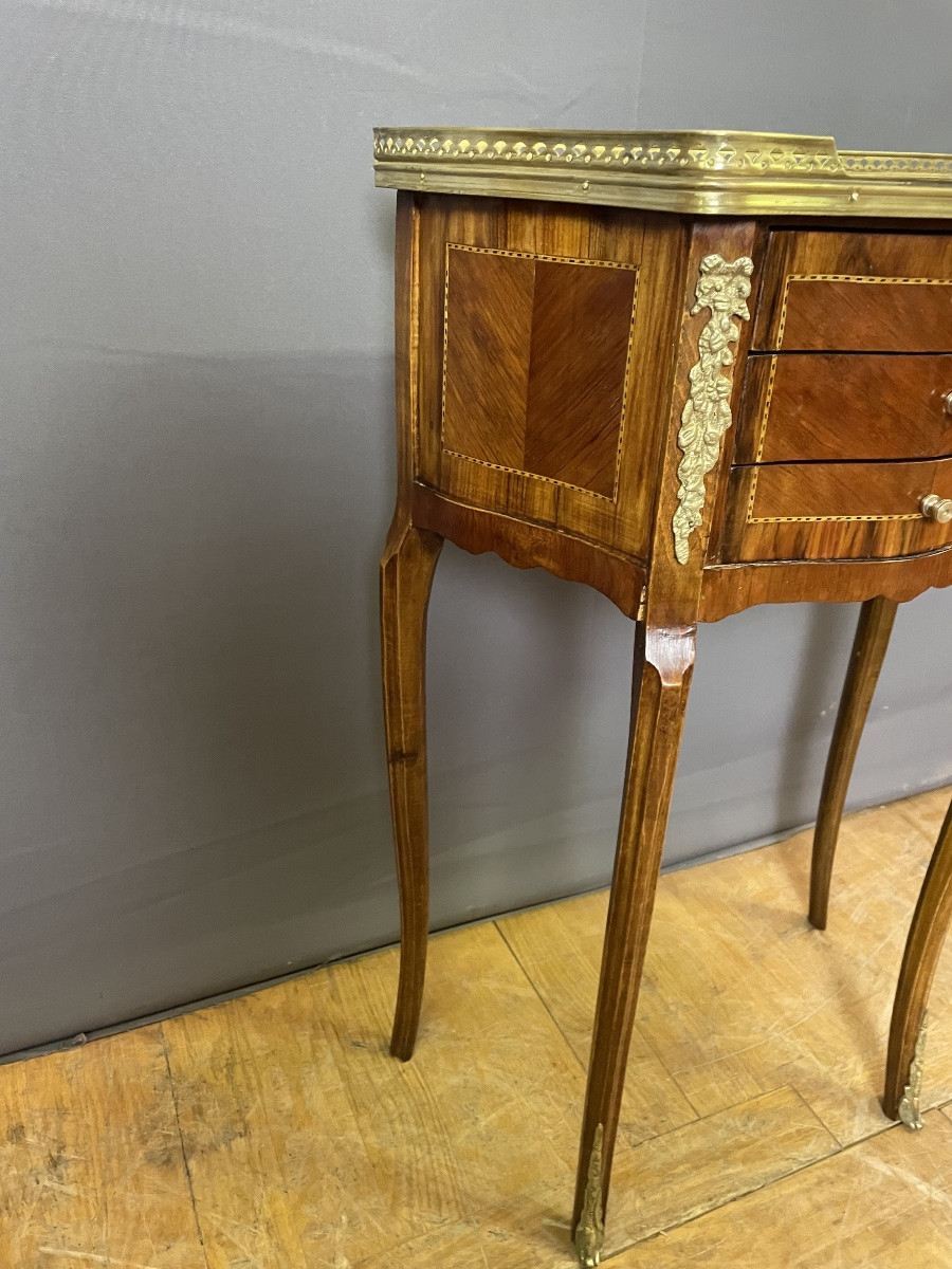 Paire de chevet Louis XV en marqueterie -photo-1