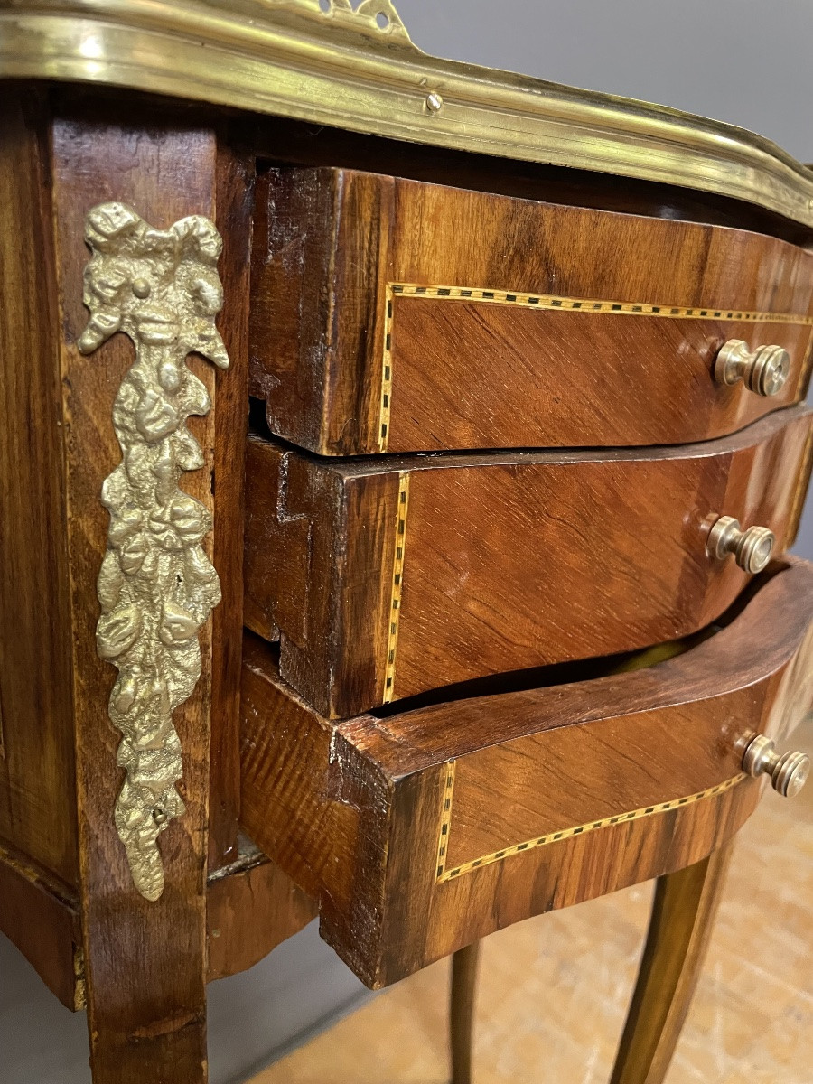 Paire de chevet Louis XV en marqueterie -photo-4