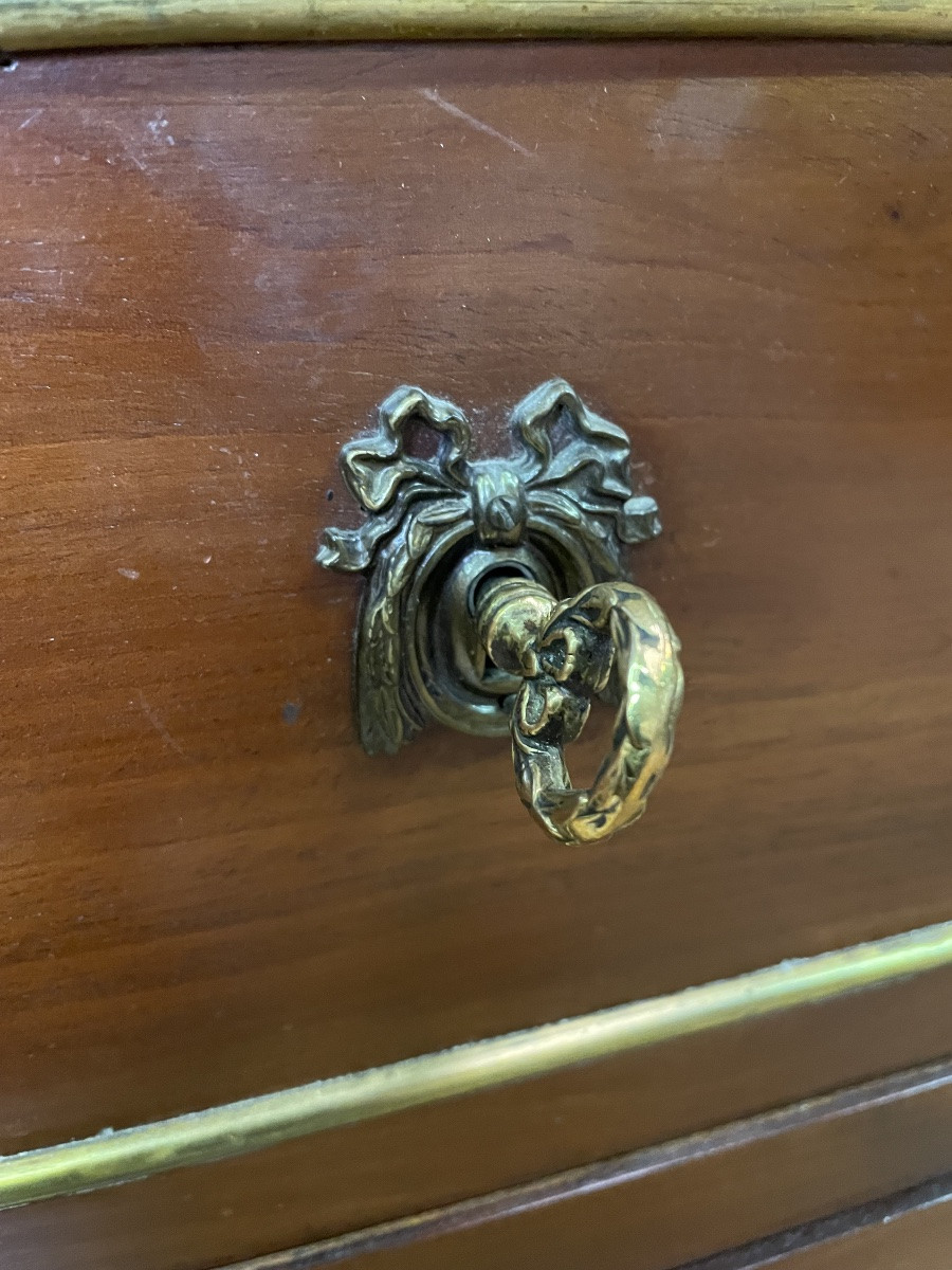 Louis XVI Mahogany And Brass Chest Of Drawers-photo-4