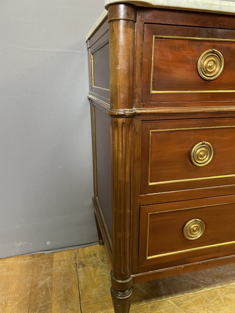 Louis XVI Mahogany And Brass Chest Of Drawers-photo-6