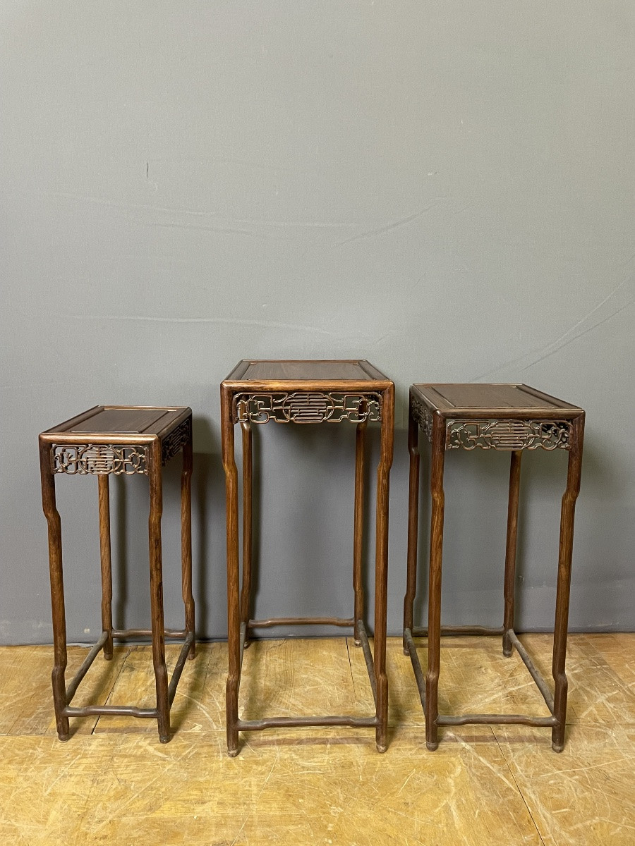 Suite Of Three Chinese-style Fifth Wheels, Circa 1900-photo-2