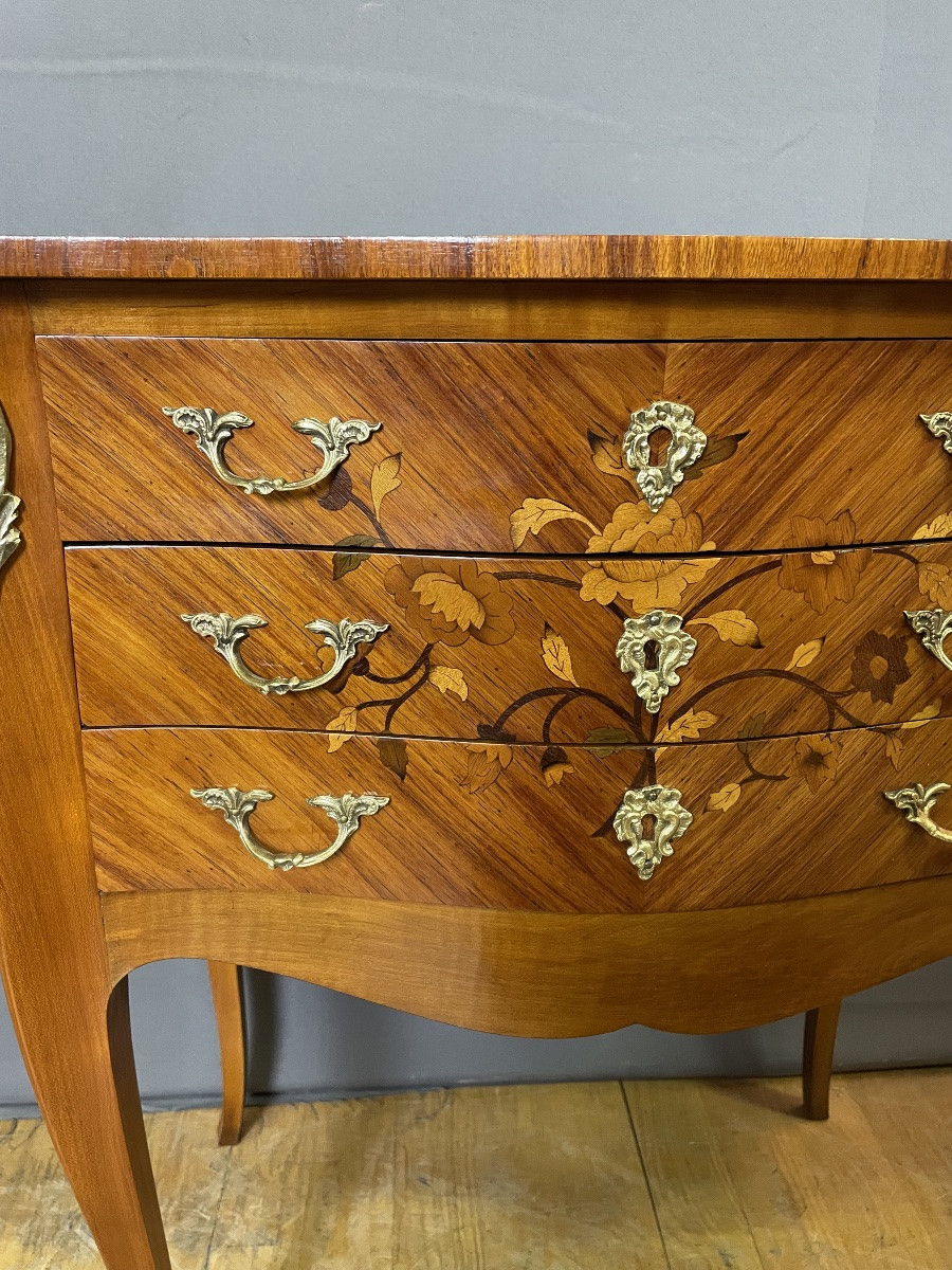 Pair Of Louis XV Bedside Tables In Marquetry-photo-1